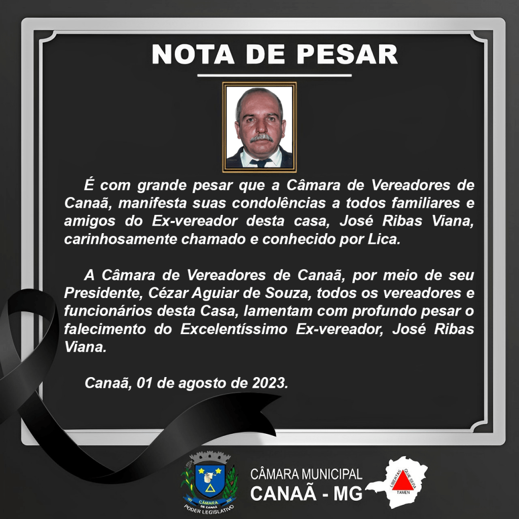 Nota de Pesar José Ribas Viana Lica